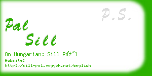 pal sill business card